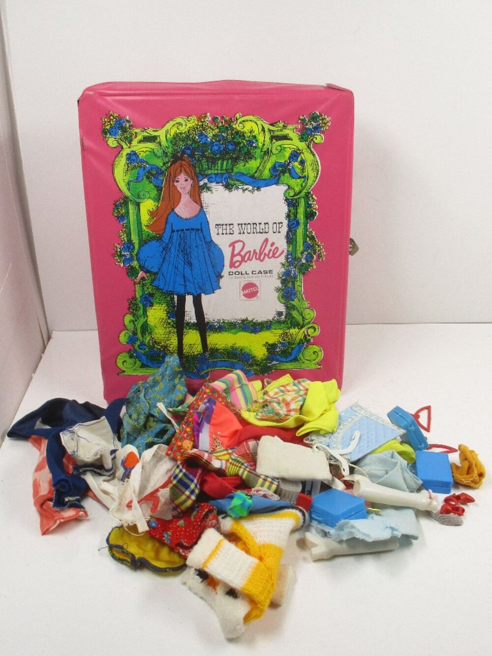 Vintage The World Of Barbie Carry Case 1968 & Barbie Cloths and  Shoes